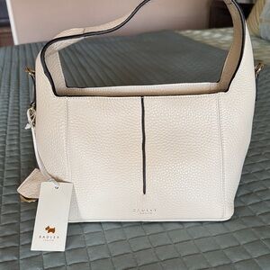 Radley London Hillgate Place Cream pebble leather Satchel-shoulder bag NWT
